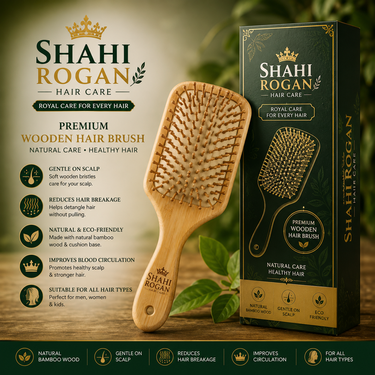 Shahi Rogan Premium Wooden Hair Brush